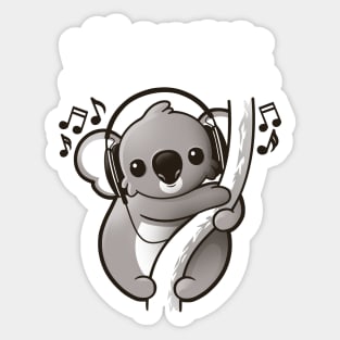 Koala likes music Sticker